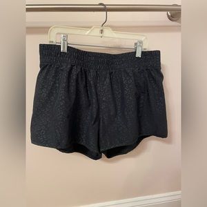 Black Cheetah Print Athletic Shorts
